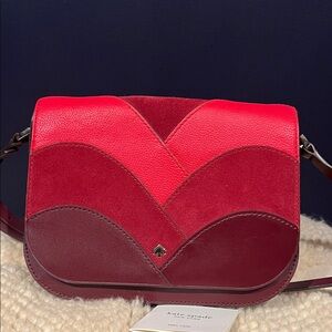 Kate Spade Nadia Red/ Burgundy Leathe Crossbody Bag
